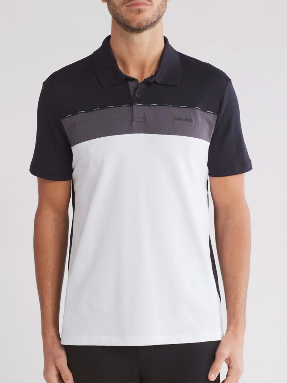NWT Calvin Klein Men’s Classic Fit Polo 2-Button Color Block Quick Dry sz XL